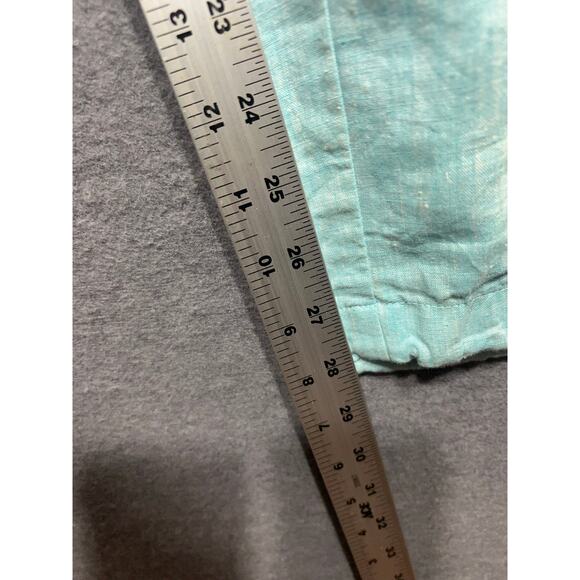 Lauren Ralph Lauren Women Light Green Cargo Pants Linen Tie Ankles Beach Size 6 - Picture 8 of 10